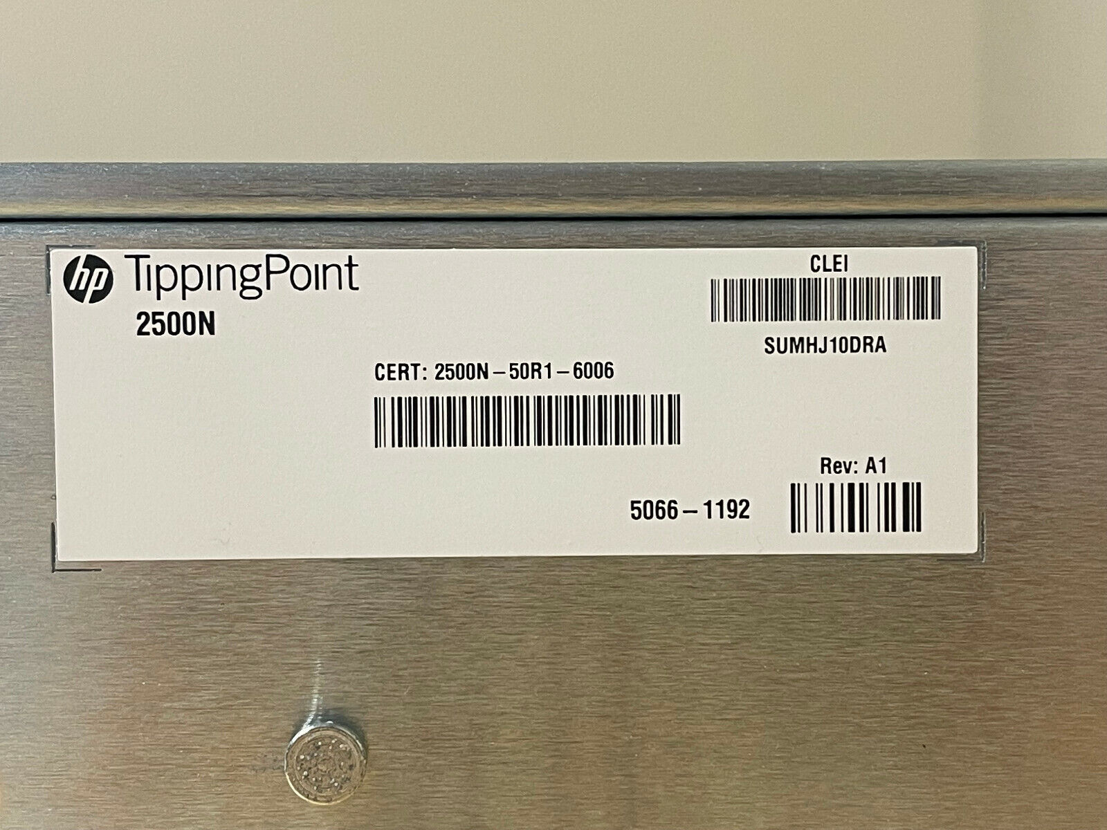 HP JC021A TippingPoint S2500N 2500N-50R1-6006 IPS Intrustion Prevention System 10x RJ45 10x SFP 2x XFP.