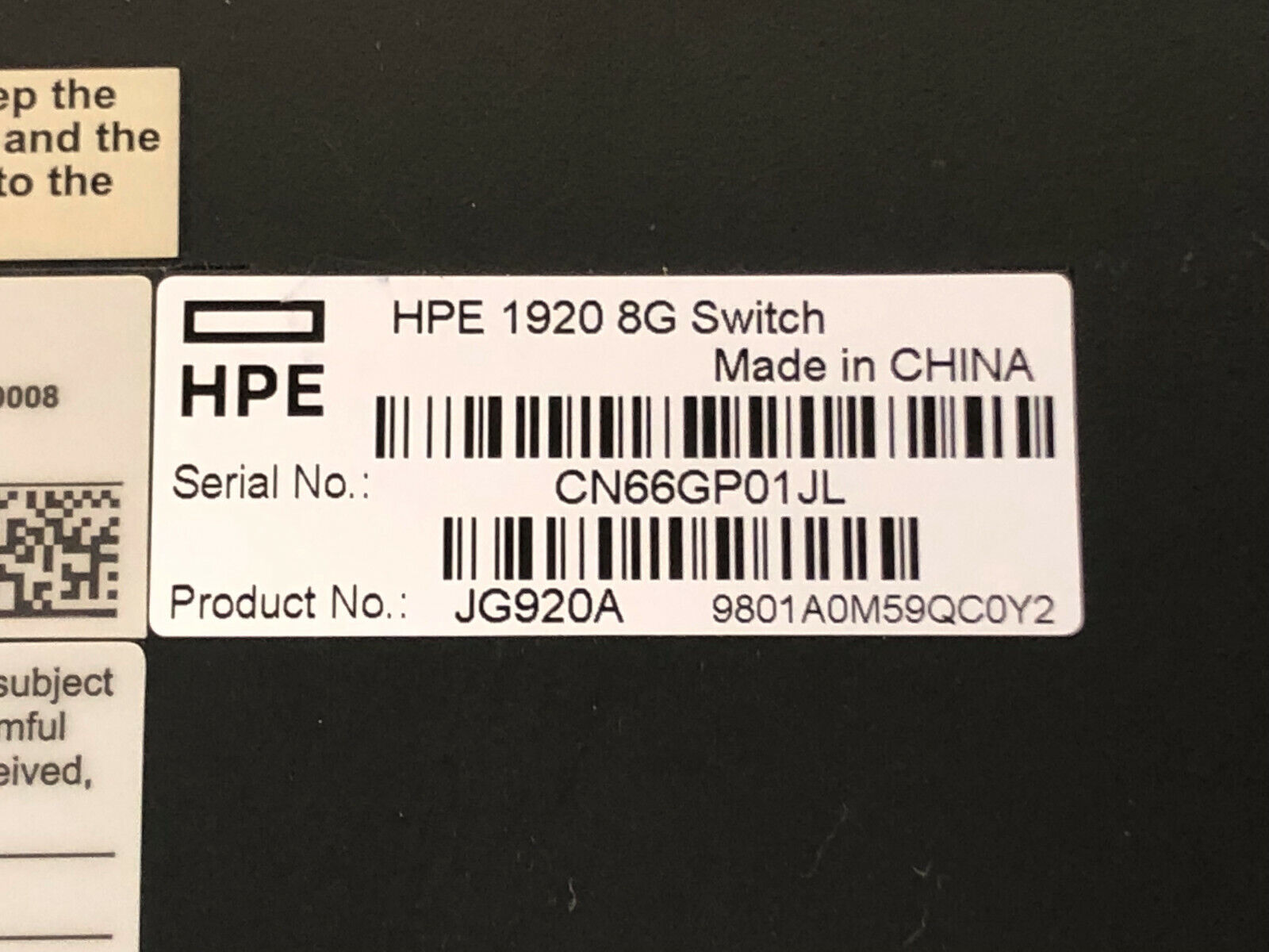 HPE JG920A OfficeConnect 1920 Series 8-Port Gigabit Ethernet Switch HNGZA-HA0008.