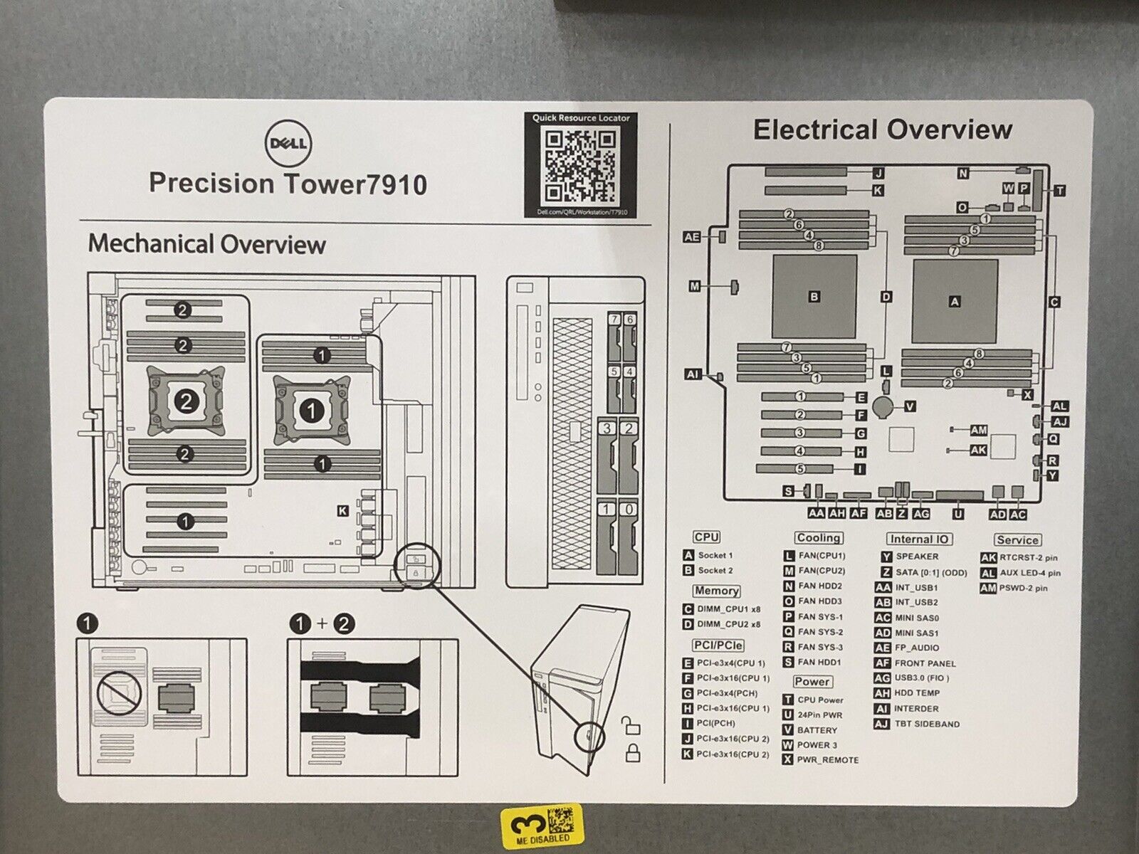 Dell T7910 Xeon E5-2623V4 2.6GHz 64GB 2x 512GB SSD M2000 4GB vRAM Win10 64  1300W.