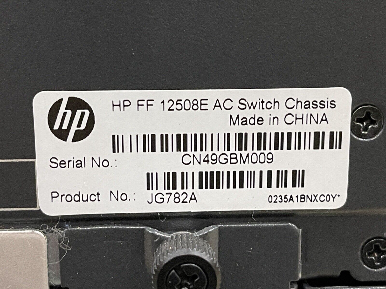 HP FlexFabric 12508E Switch Chassis LG782A 8x AC 2KW PSU 2x Fan Module