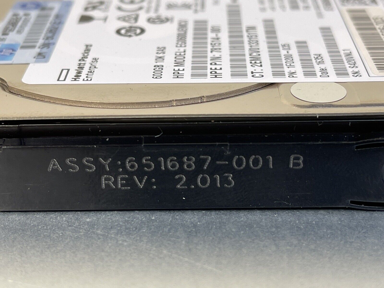 HPE 653957-001 600GB SAS 12Gb/s 10K rpm 2.5" SFF SC 512n HDD Hard Disk Drive