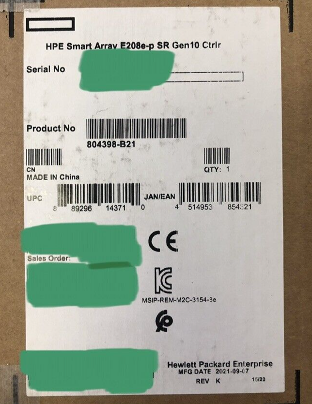 HPE 804398-B21 Smart Array E208e-p SR Gen10/Plus/V2 RAID/HBA External