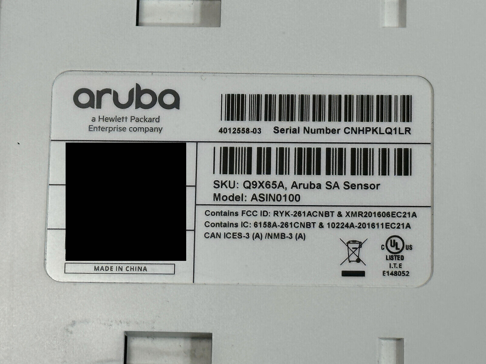 Aruba User Experience Insight F-Series Wireless LTE Network Sensor US-Canada PoE 4012558-003 .