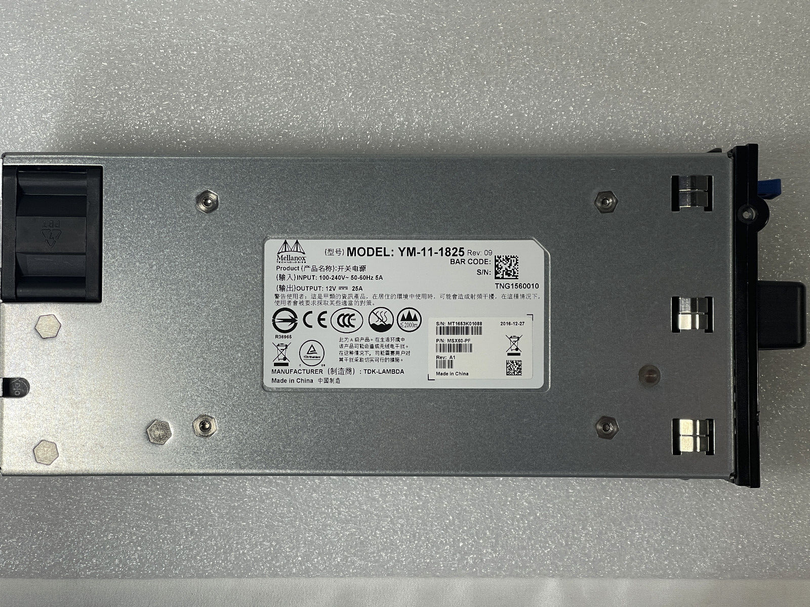 Mellanox SX6025 36-Port Non-blocking 56Gb/s FDR InfiniBand Switch 1x PSU Rails MSX6025F-1SFS.