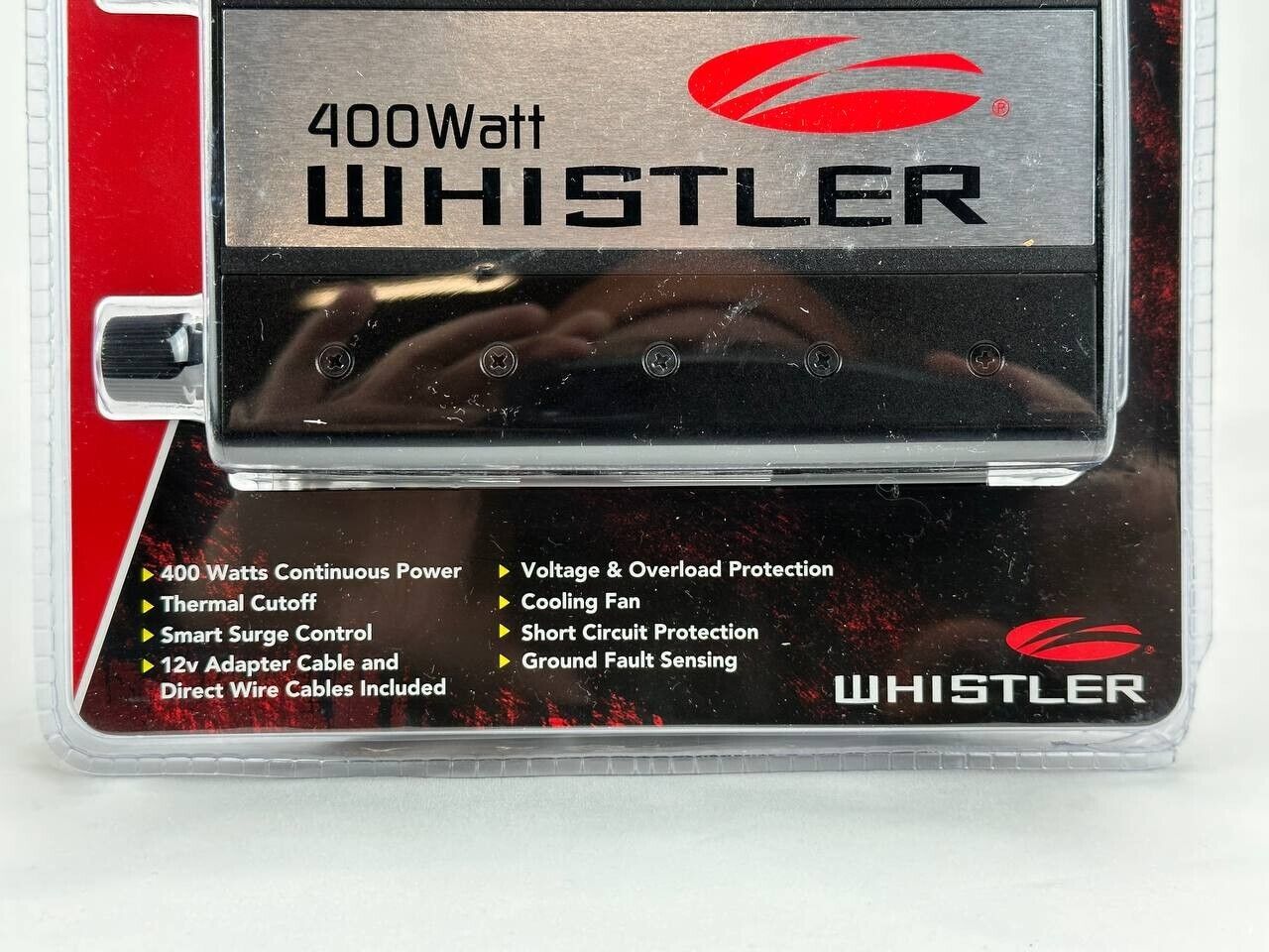 Whistler XP400i 400 Watt Power Inverter 2 USB Ports 2 AC Outlets 12V DC to AC