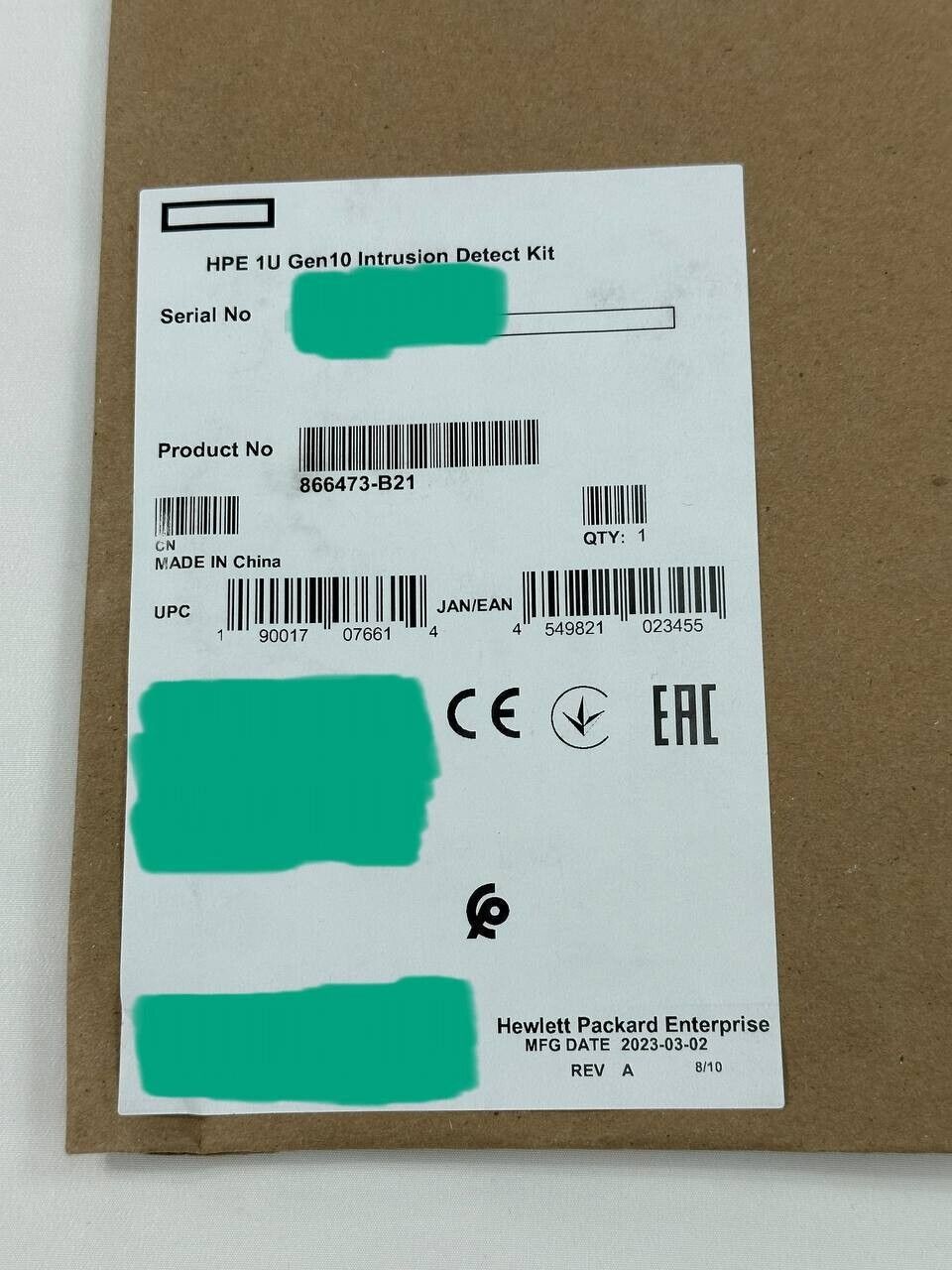 HPE 866473-B21 1U Gen10 Intrusion Detect Kit 869413-001 875570-001.