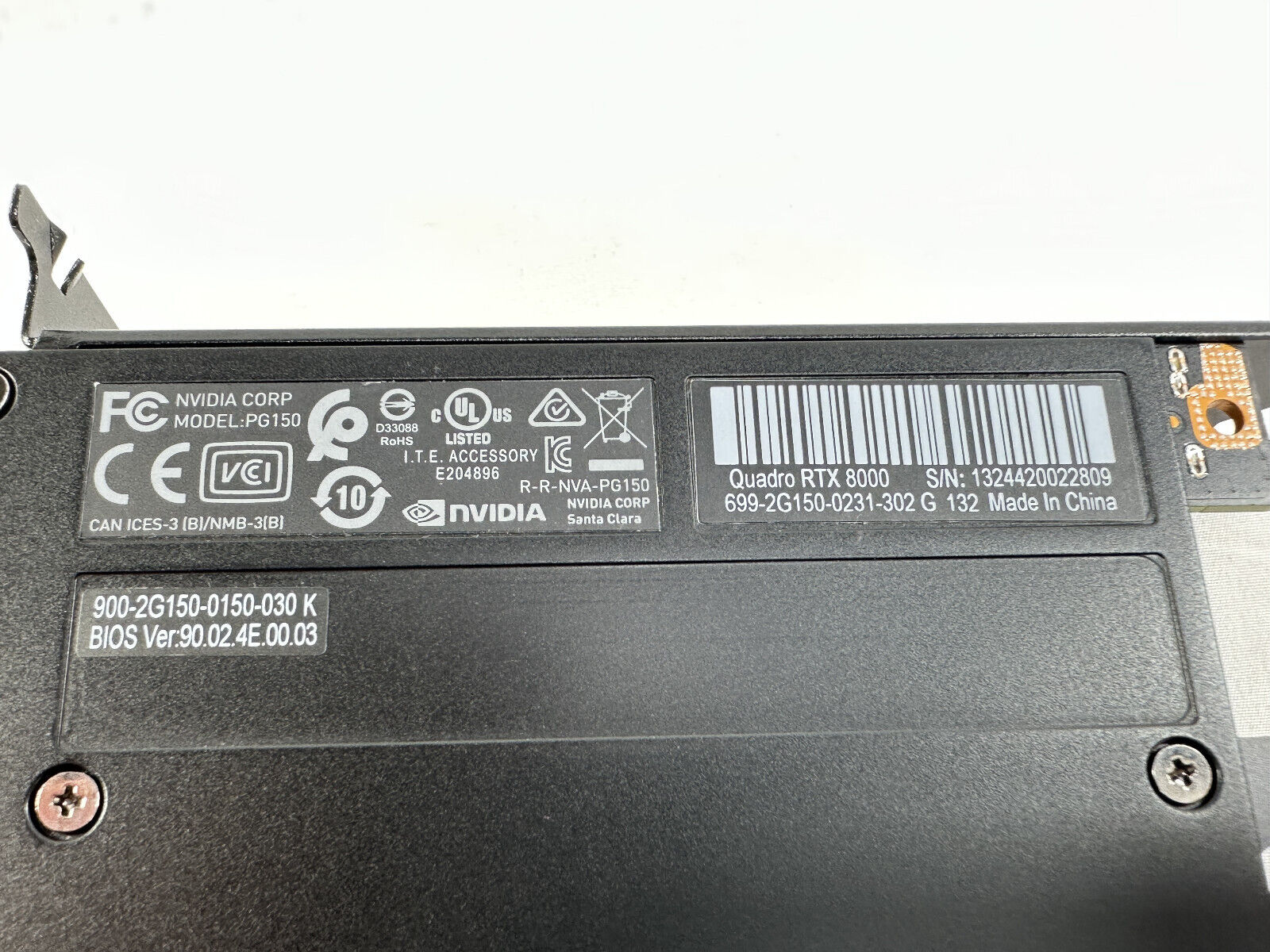 Dell nVidia Quadro RTX 8000 Video Graphics Card 48GB PCI Express GDDR6 Gen3.