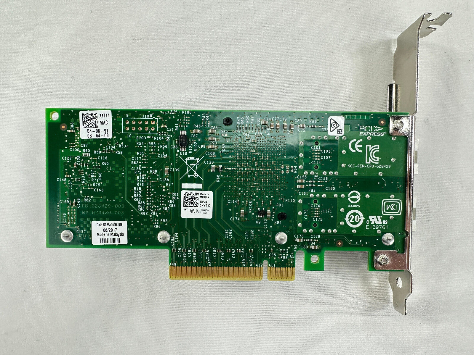 Genuine Dell Intel x520 Dual Port SFP+ 10GbE Ethernet NIC FH PCI-e 2.0 x8 10G.