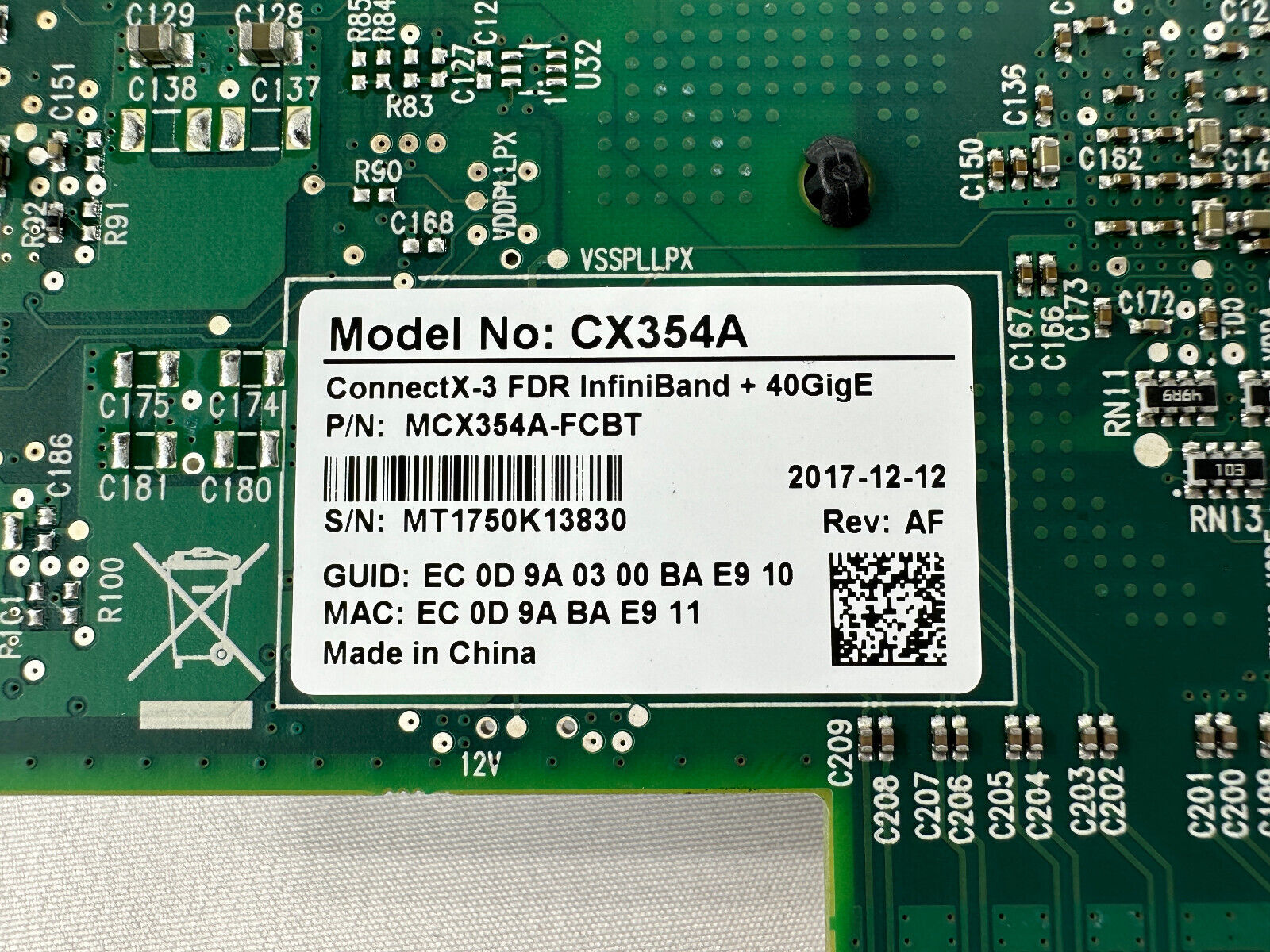 Mellanox CX354A ConnectX-3 Dual Port QSFP+ FDR 56G InfiniBand + 40GbE VPI NIC FH.