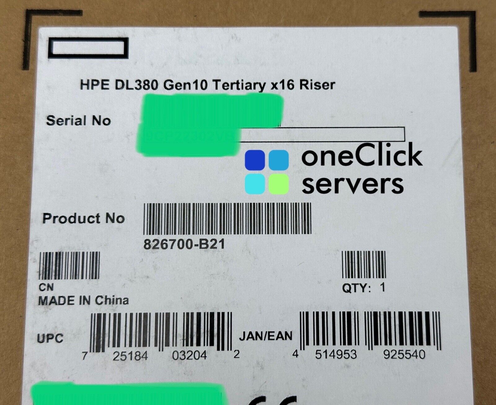 HPE DL38X DL380 DL385 Gen10 1x x16 PCI-e 3.0 Tertiary Riser Kit GPU 826700-B21.