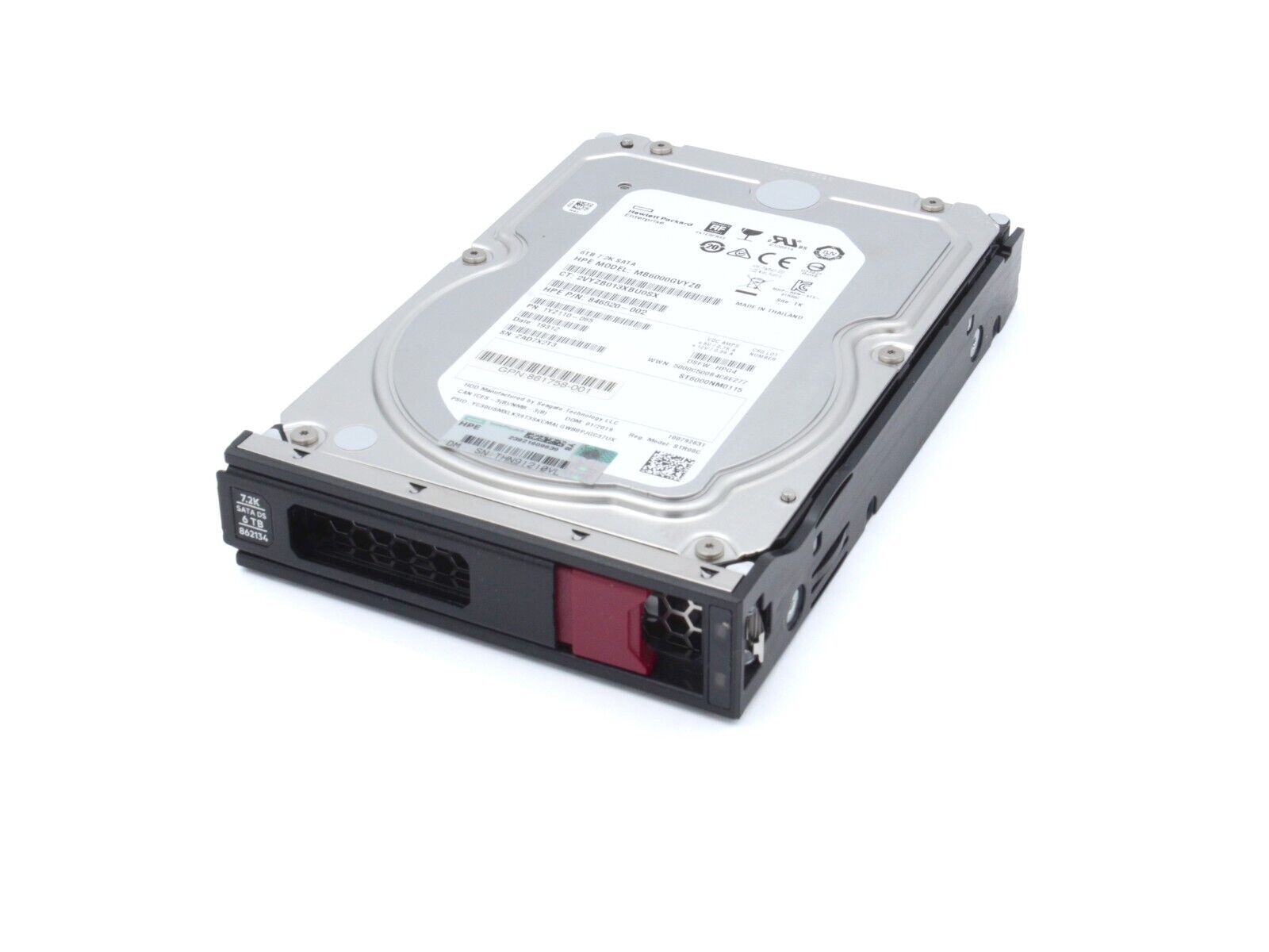 HPE 862134-001 6TB SAS 6Gb/s 7.2K rpm 3.5" LFF SC 512e HDD Hard Disk Drive