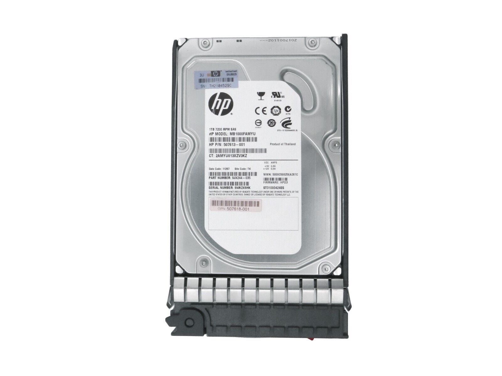 HP 508011-001 Seagate 1TB 7.2K 6 Gb/s SAS MDL LFF 3.5" DP HDD Hard Disk Drive