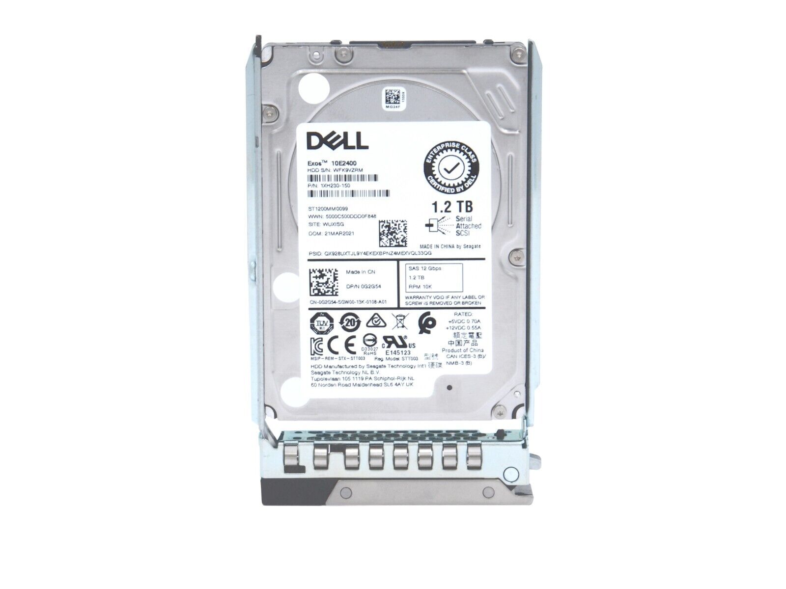 Dell 0G2G54 1.2TB SAS 12Gb/s 10K rpm 2.5" SFF 512n HDD Hard Disk Drive