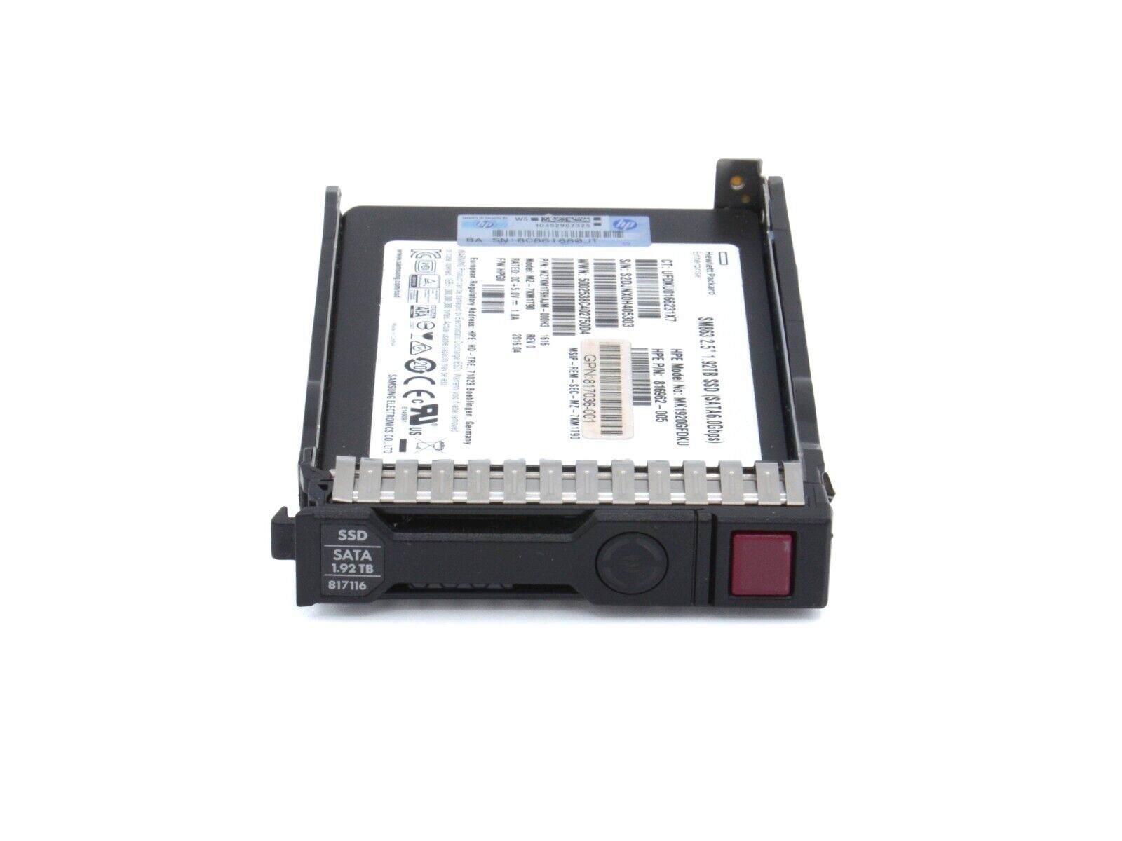 HPE 817116-001 1.92TB SATA 6G Mixed Use SFF eMLC SPS-DRV SSD 99.8% PLP SC MU