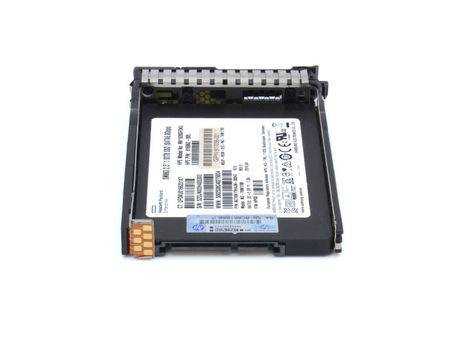 HPE 817116-001 1.92TB SATA 6G Mixed Use SFF eMLC SPS-DRV SSD 99.8% PLP SC MU