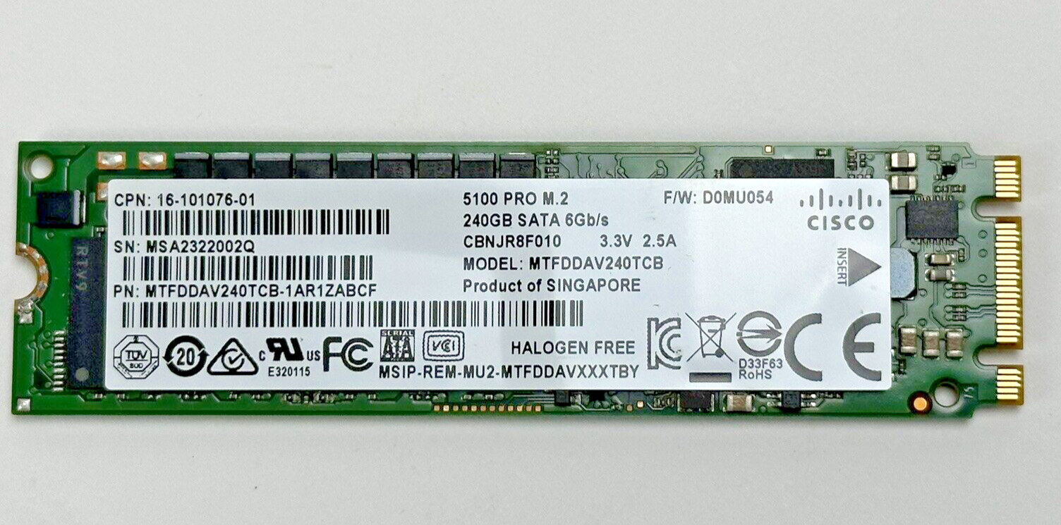 Cisco 16-101076-01 240GB SATA M.2 2280 TLC SSD Solid State Drive
