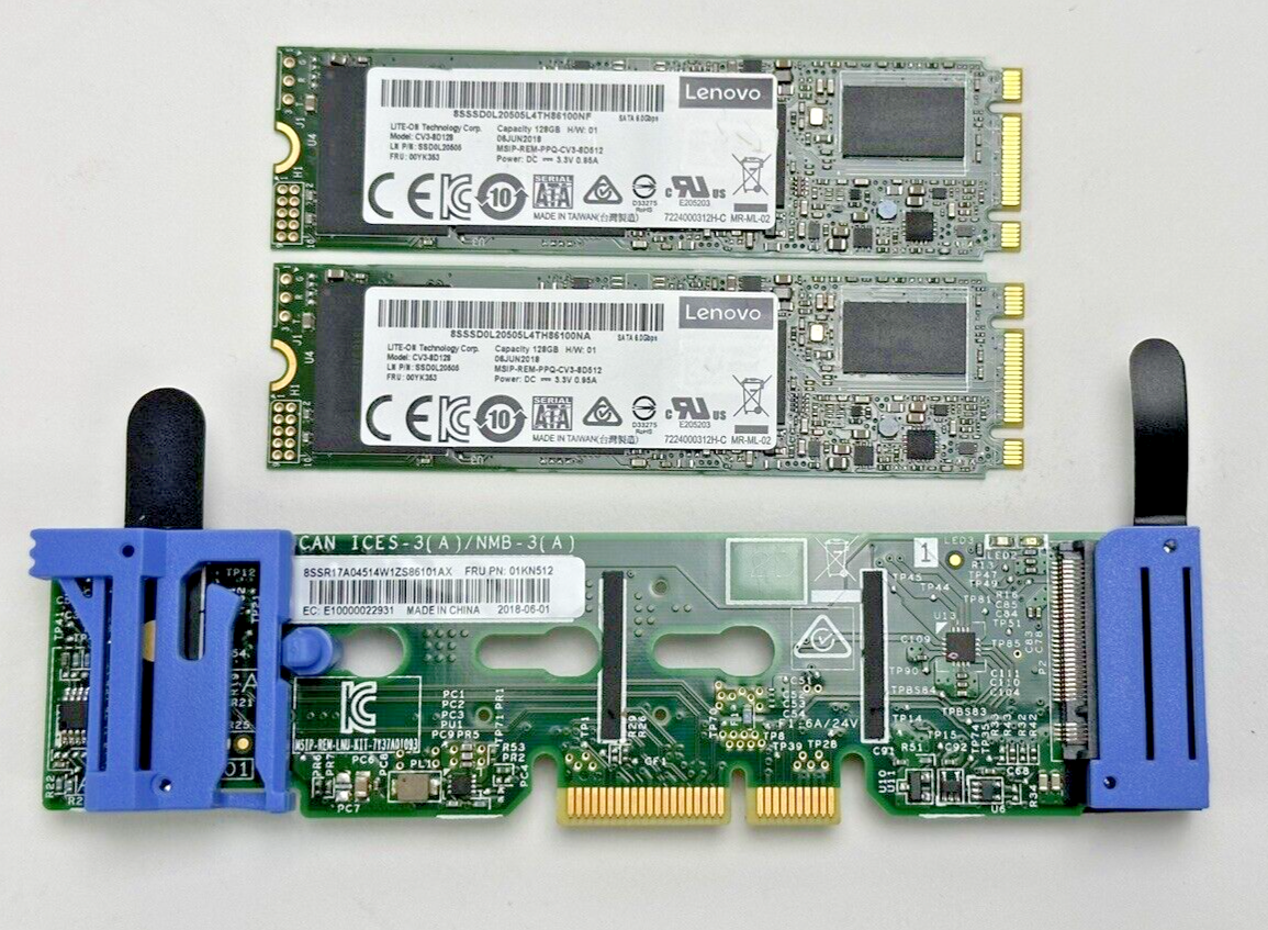 Lenovo ThinkSystem Boot Device Dual M.2 Module with 2x SATA 128GB SATA