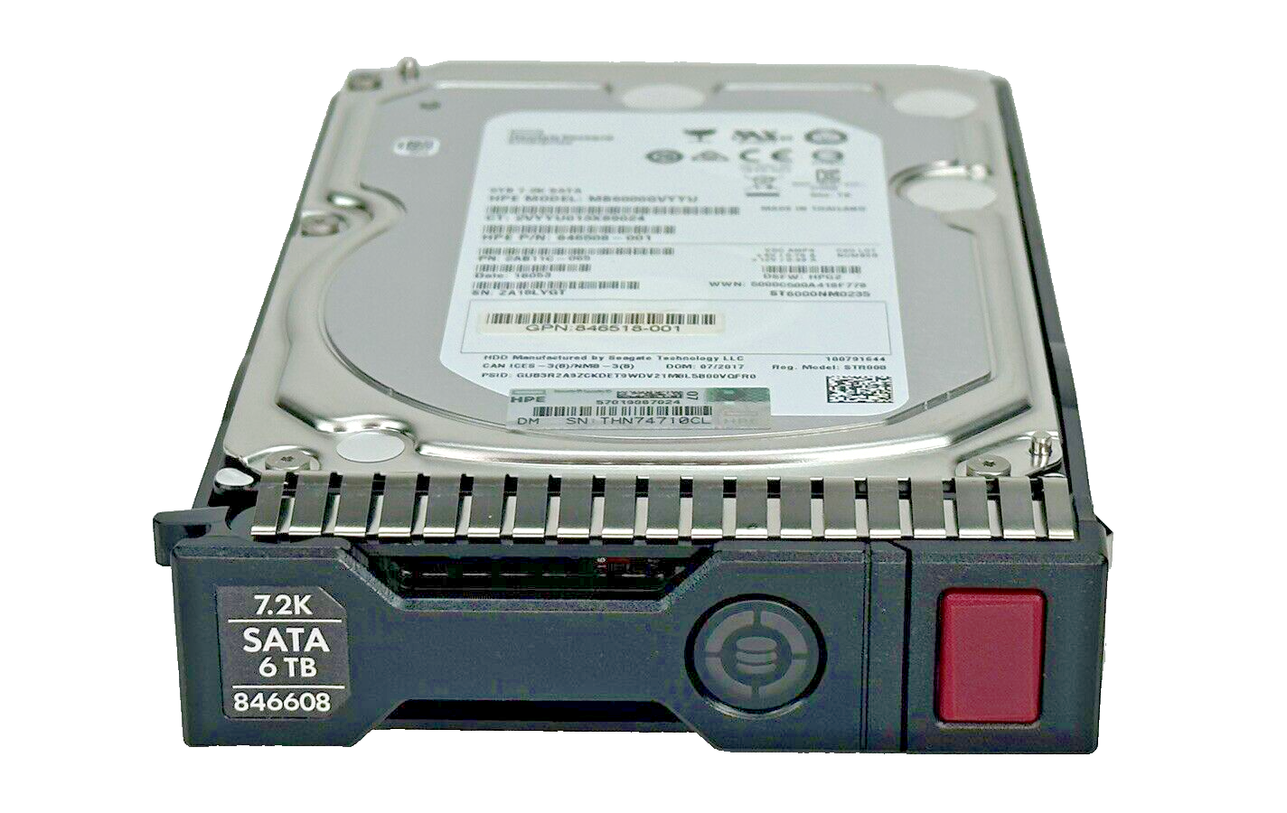 HPE 6TB SATA LFF HDD 7.2K 6G SC 3.5 Hard Drive 846608-001 Gen8, Gen9, Gen10