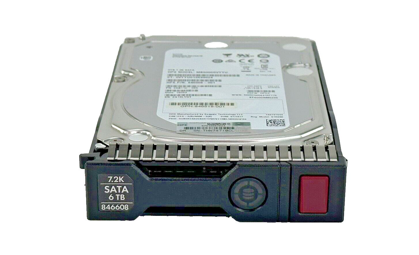HPE 6TB SATA LFF HDD 7.2K 6G SC 3.5 Hard Drive 846608-001 Gen8, Gen9, Gen10