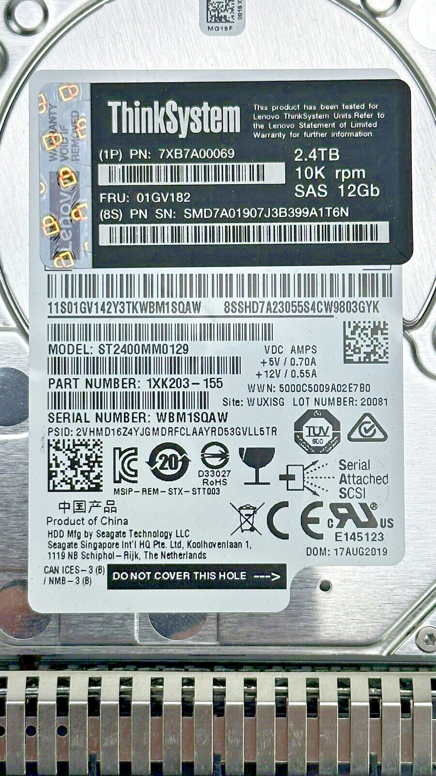 Lenovo ThinkSystem 2.5" SFF 2.4TB 10K SAS 12Gb Hard Drive HDD with Tray 12G Fail