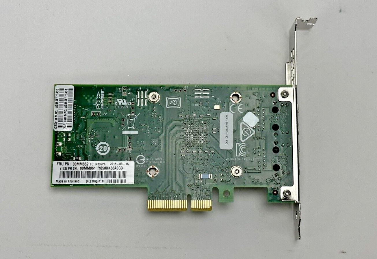 Lenovo X550-T2 Intel 2 port 10Gb Ethernet Adapter 00MM862 00MM861 NIC PCI-e RJ45