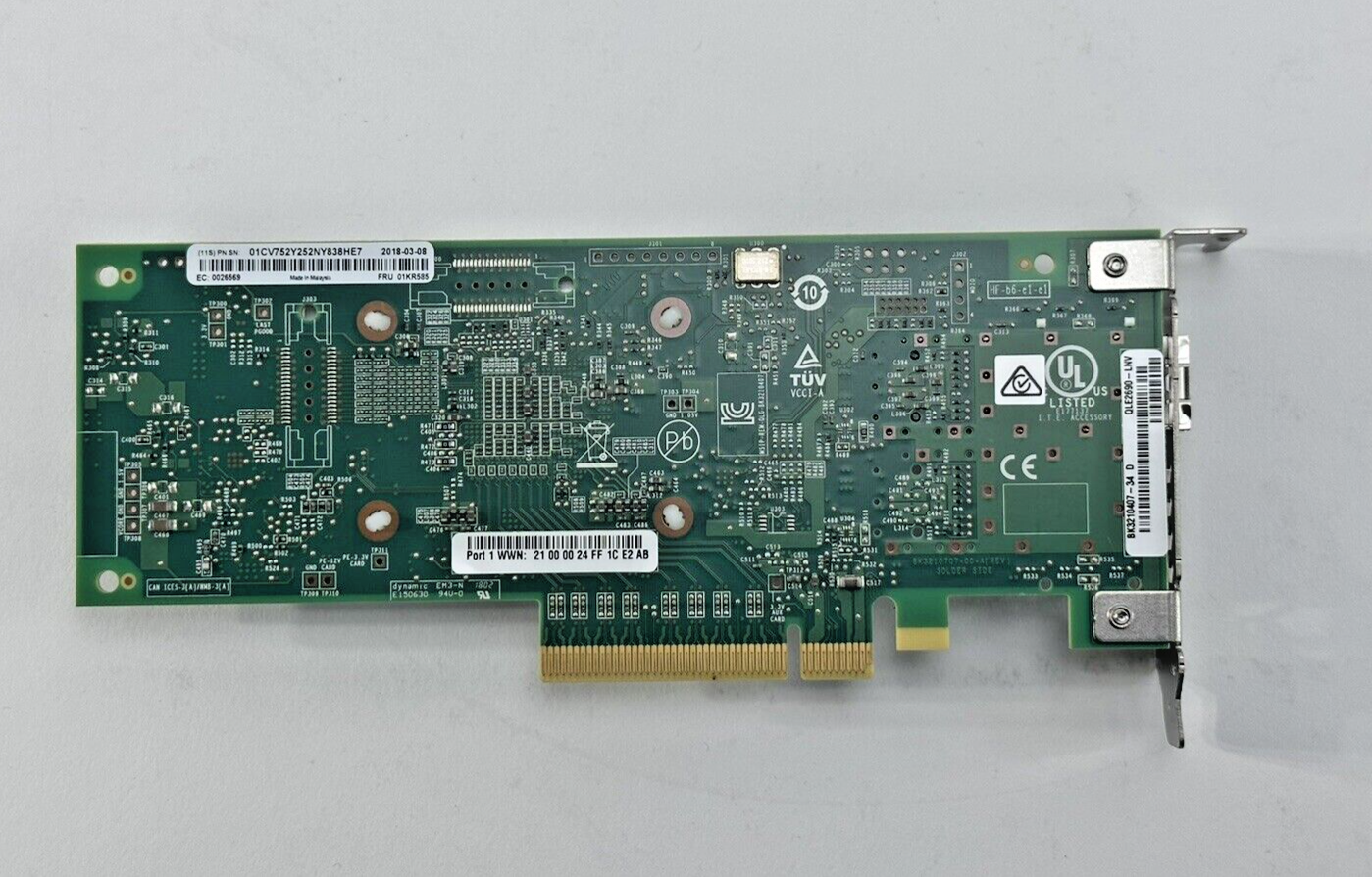 Lenovo QLogic 16Gb FC Single Port Host Bus Adapter HBA PCI-e 1 Port FH or LP