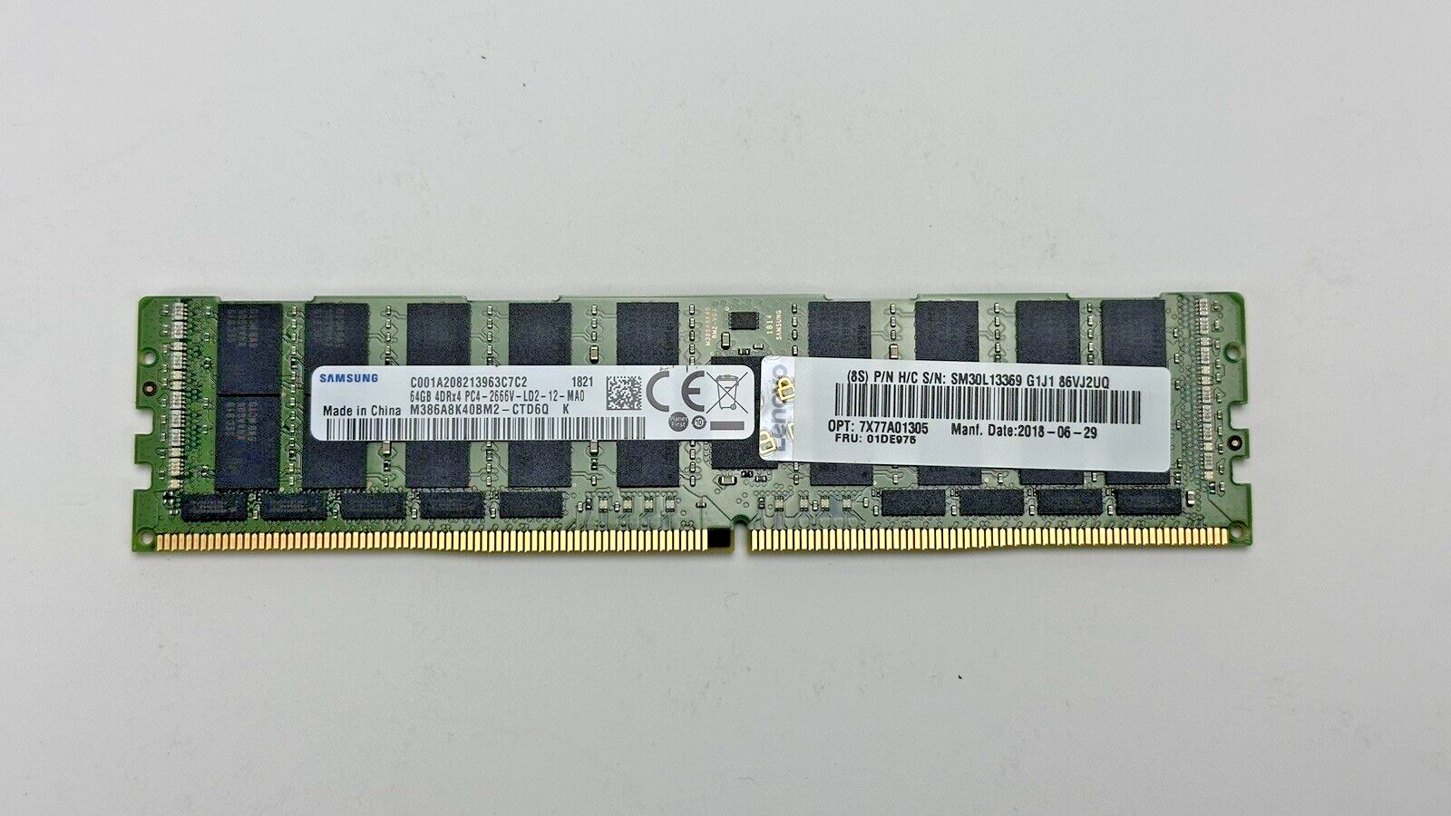 1024GB 1TB Lenovo 7X77A01305 16x 64GB DDR4 ECC RAM Memory 01DE975 PC4-2666V