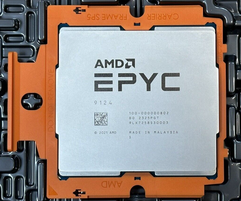 AMD EPYC 9124 16 Core Processor 3.0Ghz 200W SP5 64MB L3 CPU 4th Gen Unlocked