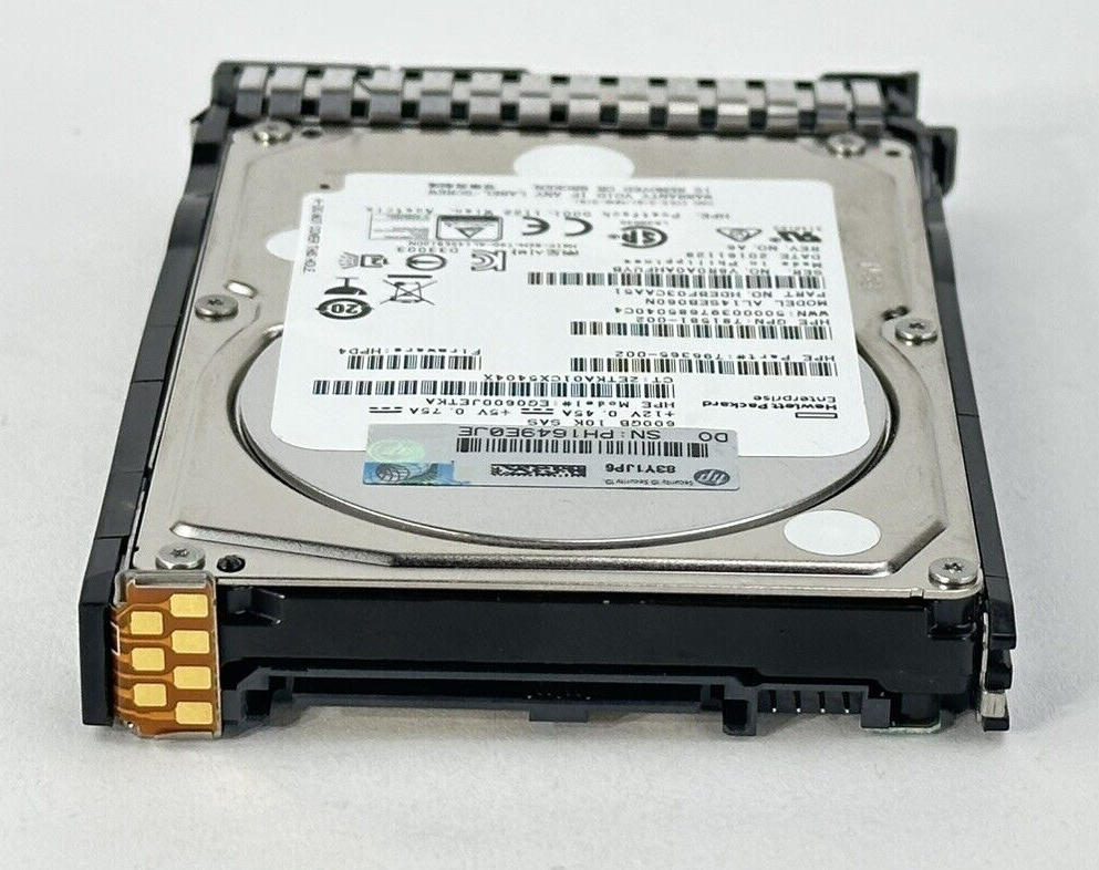 HPE 600GB 10K RPM 12G SAS 2.5 in SFF Smart Carrier G8 Gen9 Gen10 Hard Drive SC